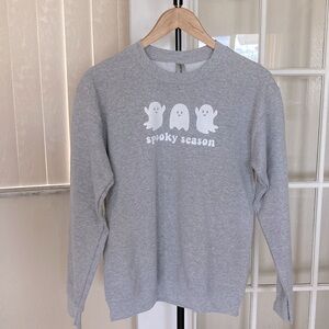 Spooky Season Ghost Halloween Sweatshirt, Grey Heather